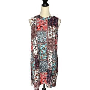 3/$20 Pink Rose Bohemian Patchwork Designed Sleeveless Dress (Size: XL Juniors)